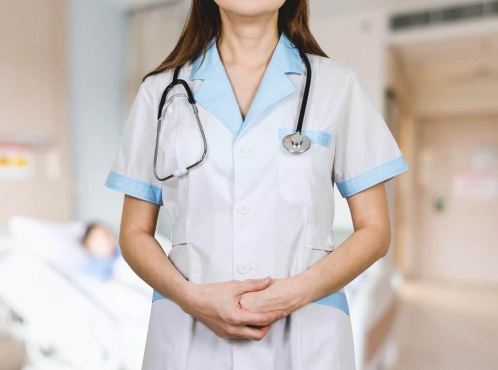 professional nurse wearing white uniform